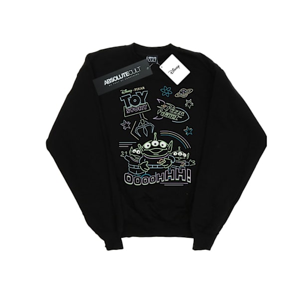 Disney Dam/Kvinnor Toy Story Neon Little Green Men Sweatshirt Black XL