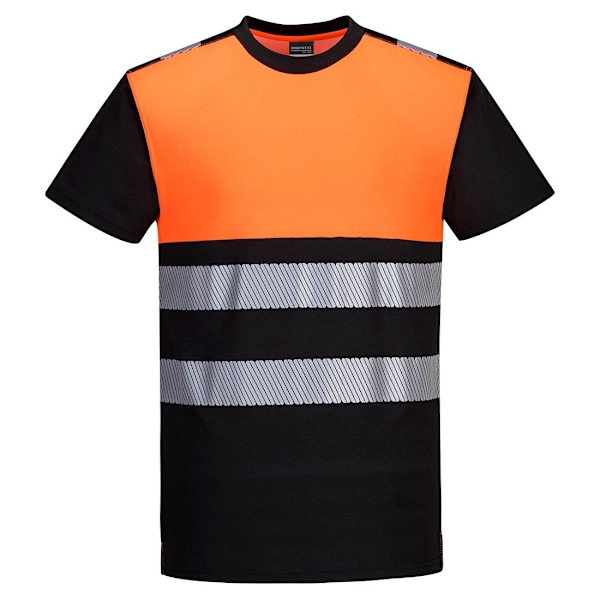 Portwest Herr PW3 Bomulls-Högvisibilitet T-shirt XL Svart/Orange Black/Orange XL