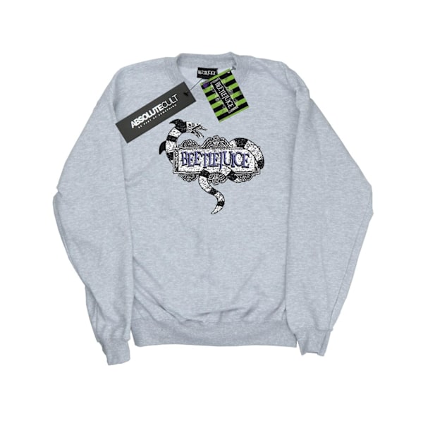 Beetlejuice Dam/Kvinnor Sandworm Logo Sweatshirt S Heather Grå Heather Grey S