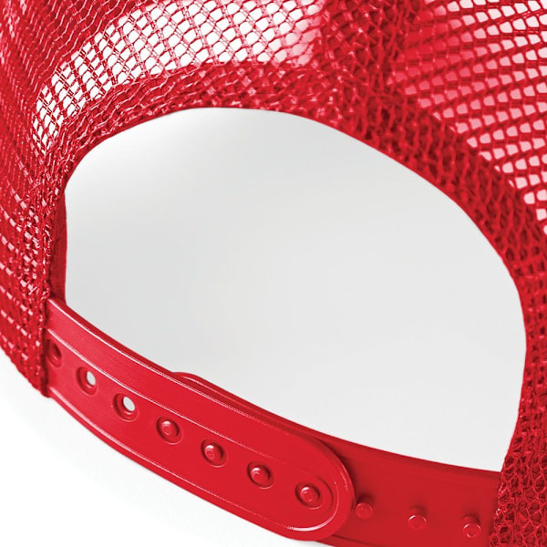 Beechfield Herr Halv Mesh Trucker Cap / Huvudbonad (2-pack) På Classic Red/White One Size