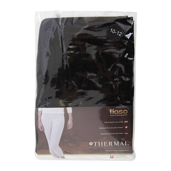 FLOSO Dam/Kvinnors Termisk Underkläder Långkalsonger (Viskos Premiu Black Hip Fit: 30-32inch (8-10)