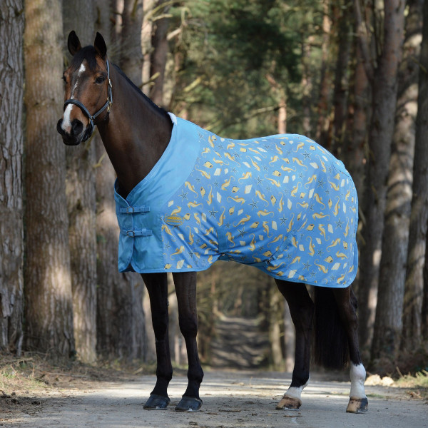 Weatherbeeta Cooler Standard-Neck Seahorse Fleece Hästmatta 4´ Blue 4´ 3