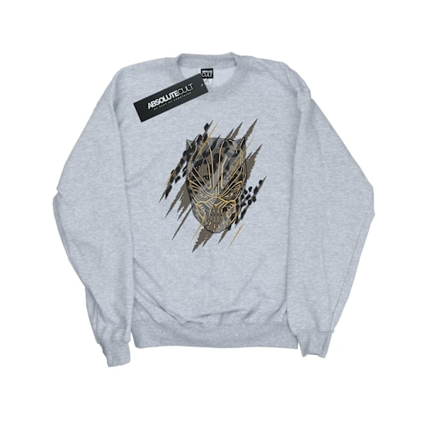 Marvel Dam/Kvinnor Black Panther Guld Huvud Sweatshirt M Heather Heather Grey M