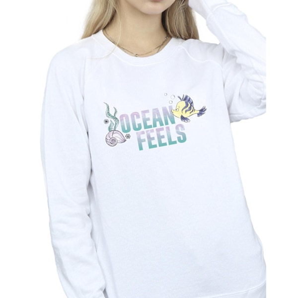 Disney Dam/Kvinnor Den Lilla Sjöjungfrun Ocean Sweatshirt XL Vit White XL