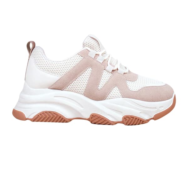 Where's That From Dam/Damer Liberate Mesh Suede Sneakers 5 Cream/Camel 5 UK