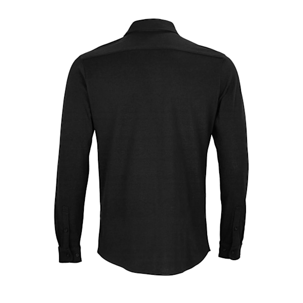 NEOBLU Basile Piqué ekologisk långärmad skjorta 4XL djup svart Deep Black 4XL