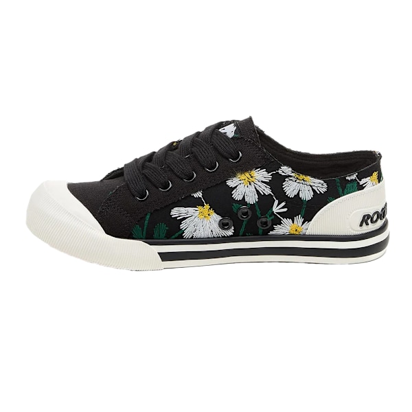 Rocket Dog Jazzin Blommiga Sneakers för Kvinnor/Dam 8 UK Svart Black 8 UK