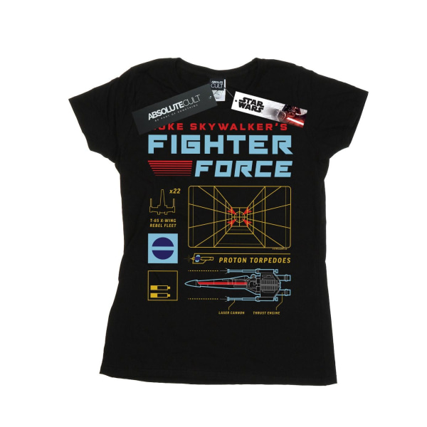 Star Wars Dam/Kvinnor Luke Skywalker's Fighter Force Bomull T-shirt Black XXL