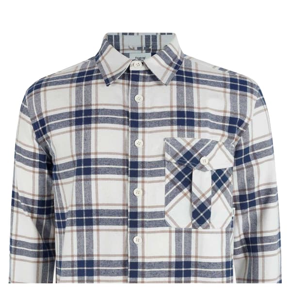 Firetrap Herr Anthm Pläd Ficka Långärmad Skjorta M Varm Vit Warm White M