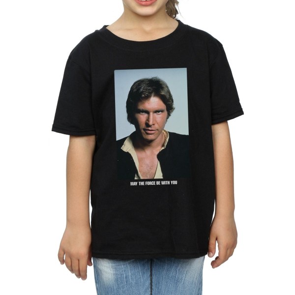 Star Wars Girls Han Solo May The Force Bomull T-shirt 9-11 År Black 9-11 Years