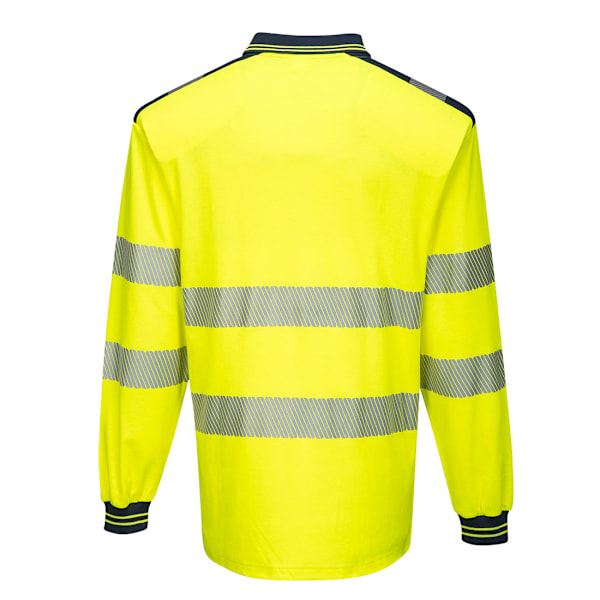 Portwest Herr PW3 Hi-Vis Komfort Långärmad Poloshirt 4XL Gul Yellow/Navy 4XL