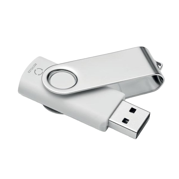 MidOcean Techmate Rabs Återvunnen ABS-plast USB-minne One White One Size
