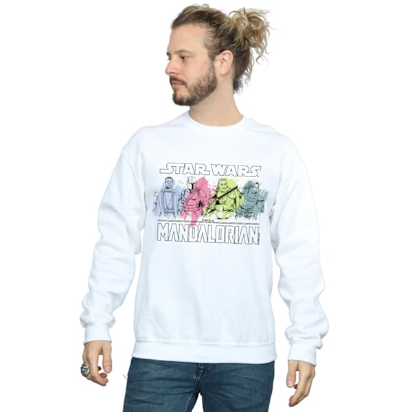Star Wars Herr The Mandalorian Karaktär Pose Sweatshirt 4XL Vit White 4XL