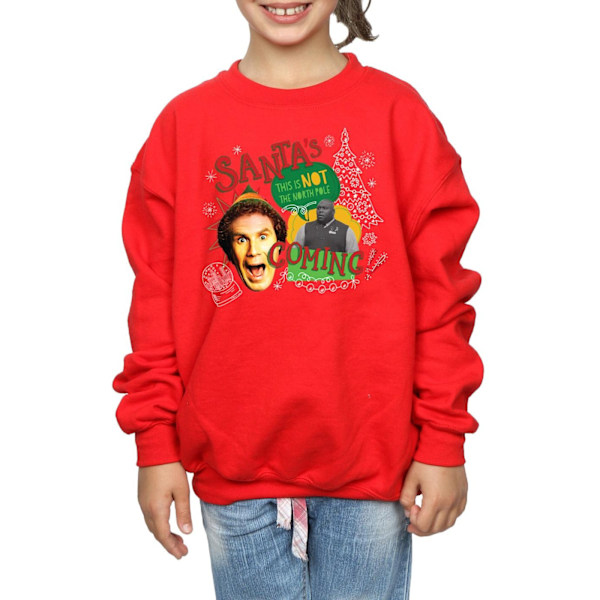 Elf Flickor North Pole Sweatshirt 12-13 År Röd Red 12-13 Years