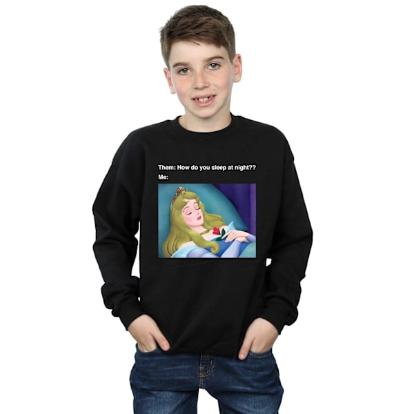 Disney Boys Sleeping Beauty Meme Sweatshirt 12-13 år Svart Black 12-13 Years