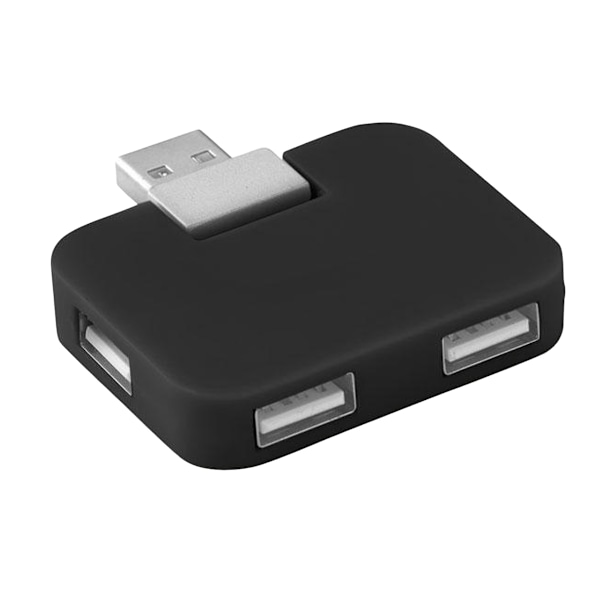 MidOcean Fyrkantig ABS-plast 4 Portars USB-hub One Size Svart Black One Size