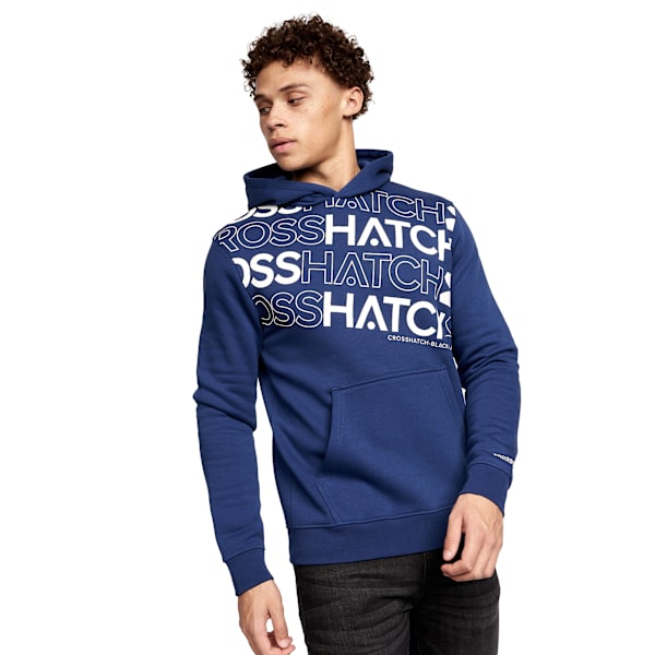 Crosshatch Herr Hensal Hoodie (2-pack) L Marinblå/Vit Navy/White L