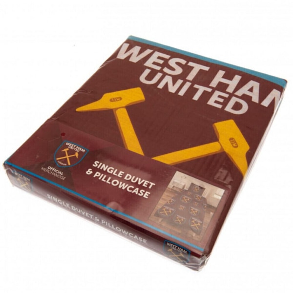 West Ham United FC Vändbar Påslakan Set Enkelsäng Claret Röd Claret Red/Sky Blue Single