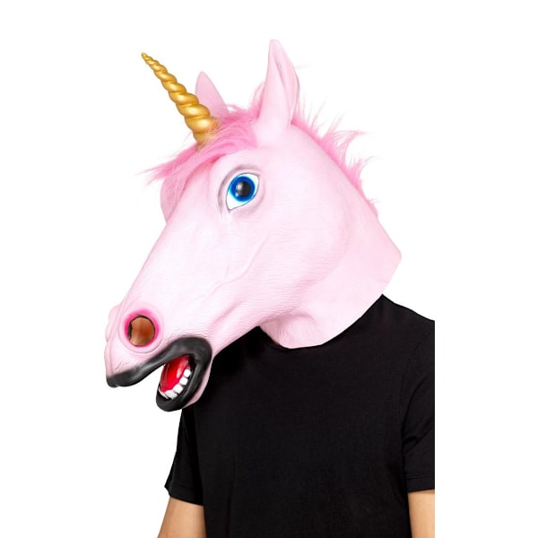 Smiffys Unisex Vuxen Enhörning Latex Mask One Size Rosa Pink One Size