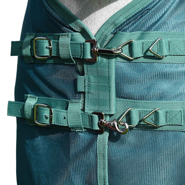 Weatherbeeta Green-Tec Combo Neck Airflow Hästflugtäcke 5´ 9 W White/Dragonfly Blue 5´ 9