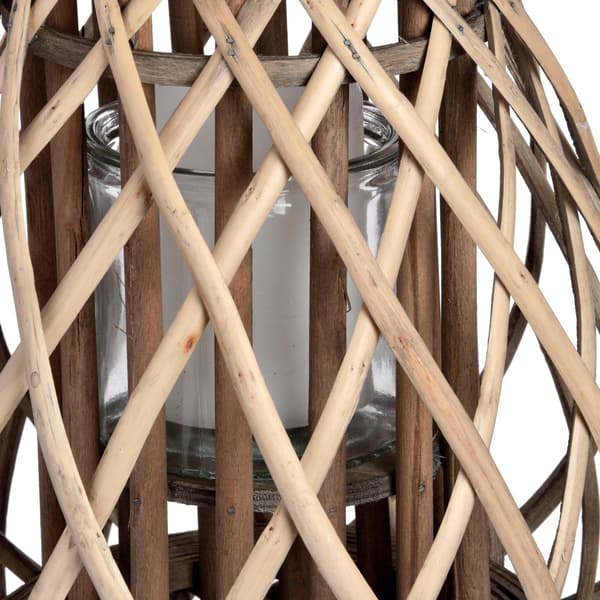 Hill Interiors Wicker Bulbous Lantern One Size Brun Brown One Size
