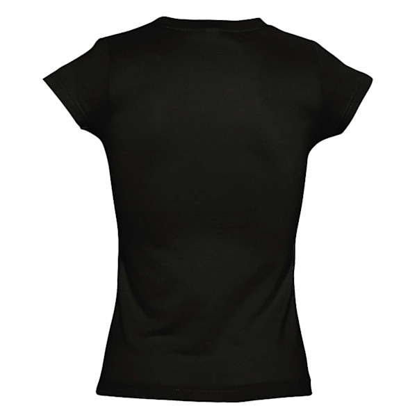 SOLs Dam/Kvinnor Moon V-ringad Kortärmad T-shirt M Deep Black Deep Black M