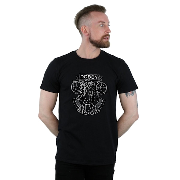 Harry Potter T-shirt med Dobby-tryck för män, 3XL, svart Black 3XL