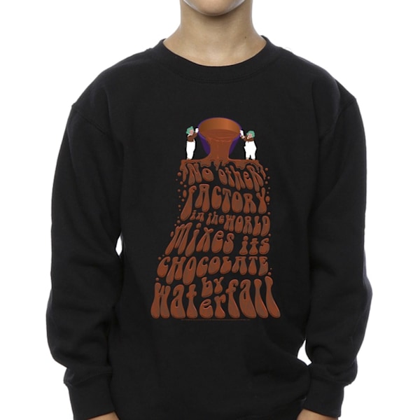 Willy Wonka Pojkar Choklad Vattenfall Sweatshirt 7-8 År Svart Black 7-8 Years