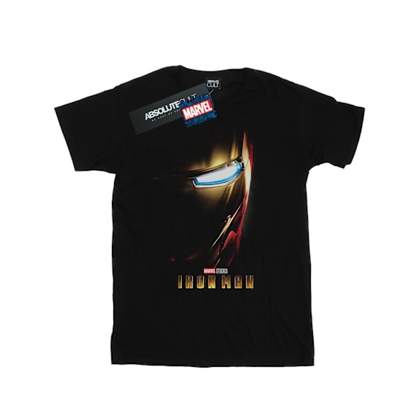 Marvel Studios Dam/Kvinnor Iron Man Poster Bomull Boyfriend T-shirt Black M