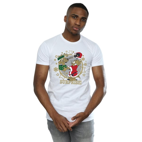 Tom And Jerry Herr Jul Överraskning T-shirt L Vit White L