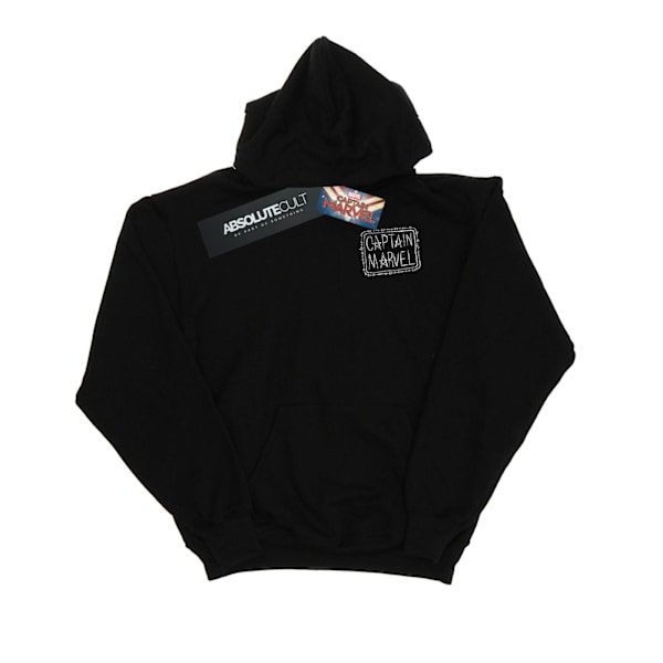 Marvel Girls Captain Marvel Bröstlapp Hoodie 12-13 År Svart Black 12-13 Years