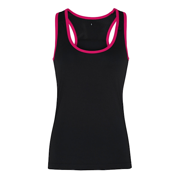 Tri Dri Dam/Kvinnor Panelad Fitness Sleeveless Vest S Svart Black / Hot Pink S