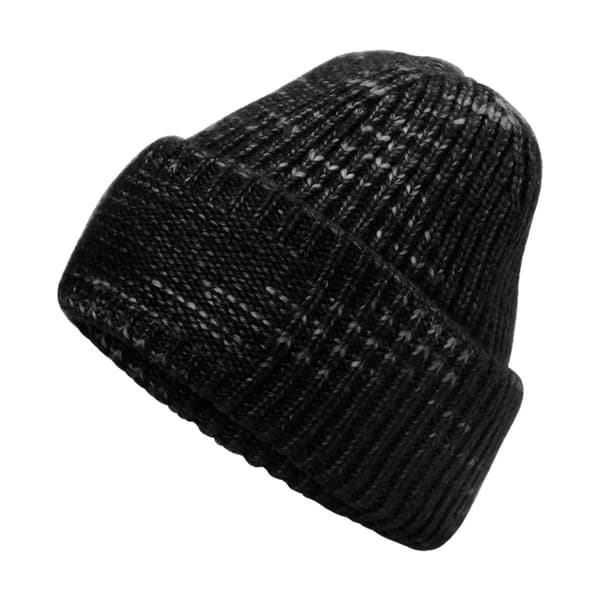 Beechfield Chunky Stickad Mössa med Vändbar Patch One Size Midnattsdis H Midnight Haze One Size