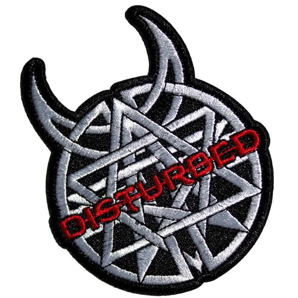 Disturbed Logo Strykmärke One Size Svart/Vit/Röd Black/White/Red One Size