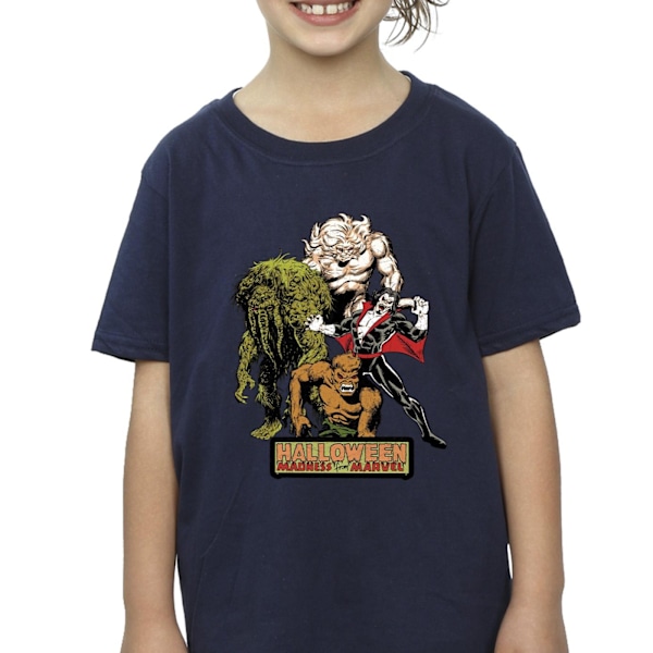 Marvel Girls Halloween Monsters Bomull T-shirt 7-8 år Marinblå B Navy Blue 7-8 Years