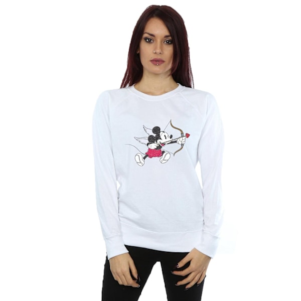 Disney Dam/Damer Mickey Mouse Love Cherub Sweatshirt XL Vit White XL