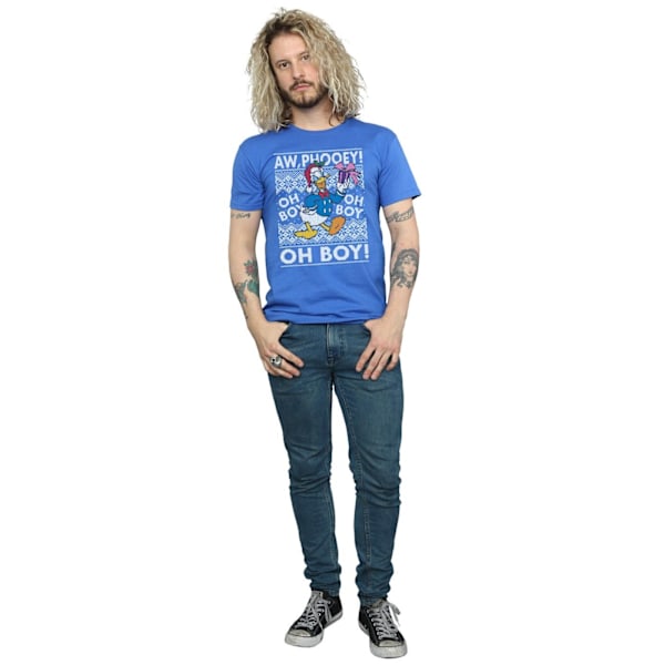 Disney Herr Donald Duck Jul Fair Isle T-shirt L Royal Blu Royal Blue L