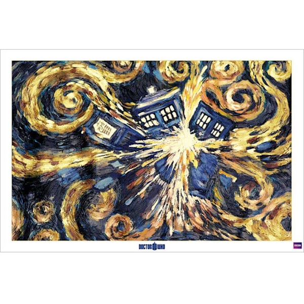 Doctor Who Exploding Tardis Poster 91cm x 61cm Blå/Gul/Brun Blue/Yellow/Brown 91cm x 61cm