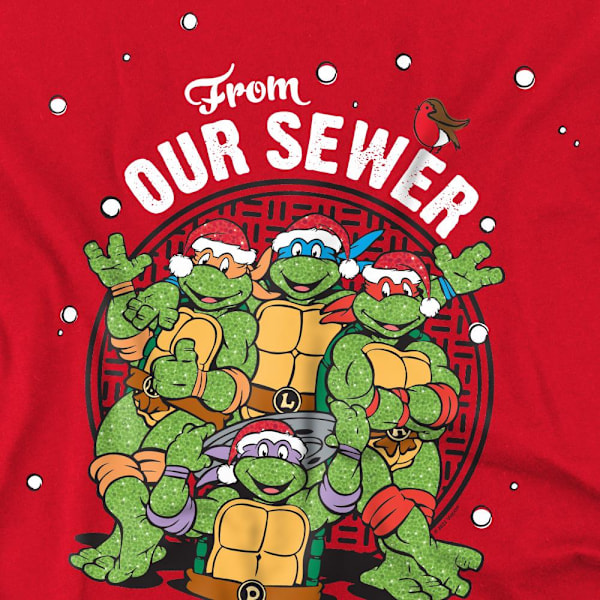 Teenage Mutant Ninja Turtles Herr God Jul Från Vårt Avlopp Red 4XL