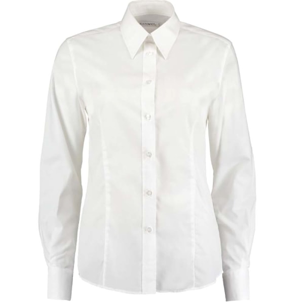 Kustom Kit Dam Långärmad Workforce Shirt 8 UK Vit White 8 UK