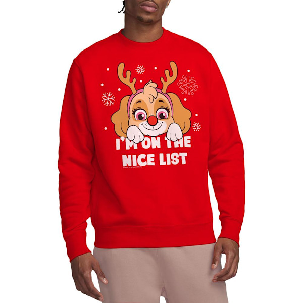 Paw Patrol Unisex Vuxen Fin Jul Skye Sweatshirt L Röd Red L