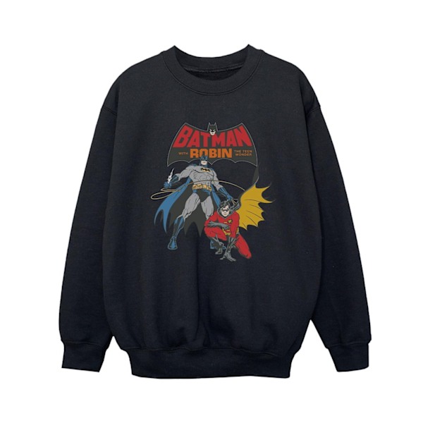 DC Comics Pojkar Batman Och Robin Sweatshirt 7-8 År Svart Black 7-8 Years