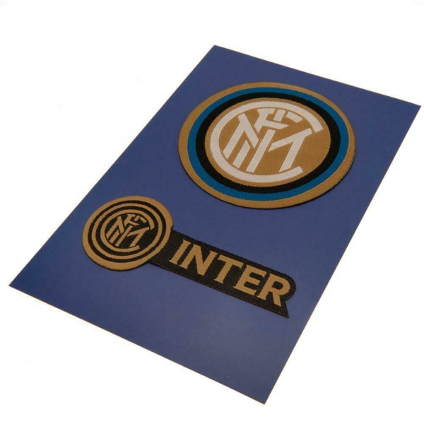 Inter Milan FC Iron On Patch Set (Pack of 2) One Size Beige/Bla Beige/Black One Size