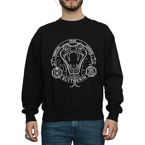 Harry Potter Herr Slytherin Sweatshirt S Svart Black S