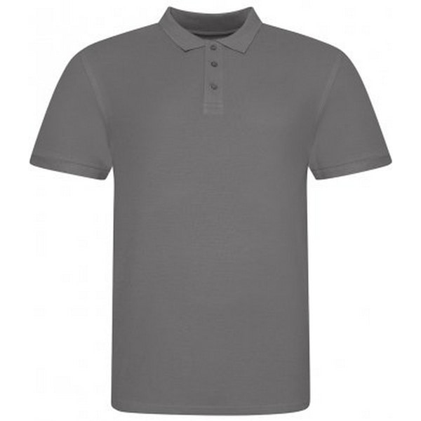 Awdis herr Piqu bomull kortärmad poloskjorta XL Charcoal Gre Charcoal Grey XL