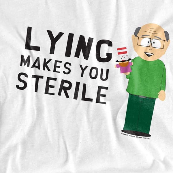 South Park Herr Lögn Gör Dig Steril T-Shirt S Vit White S