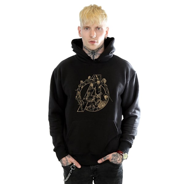 Avengers Infinity War Unisex Vuxen Logo Bomull Hoodie XL Svart Black XL