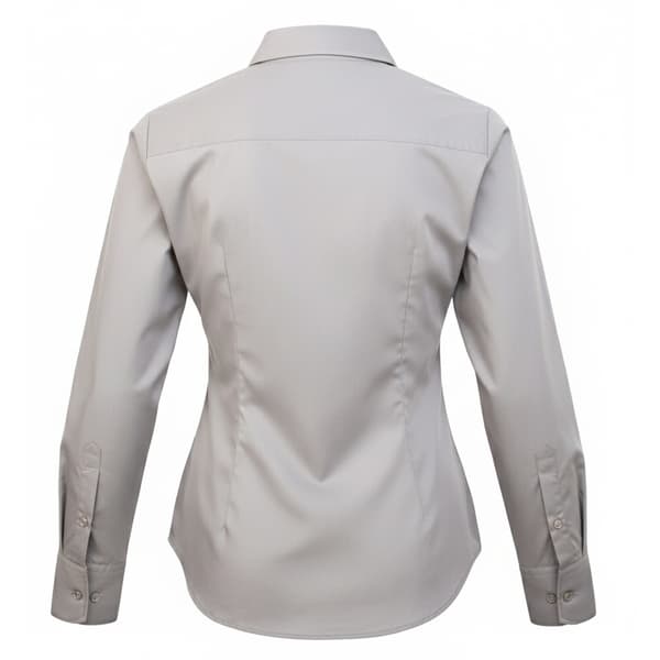 Premier Dam/Kvinnor Poplin Långärmad Blus 24 Silver Silver 24