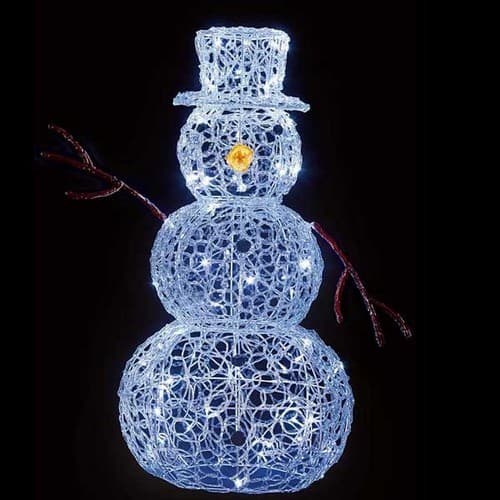 Premier Akryl LED Snögubbe 90cm Vit White 90cm