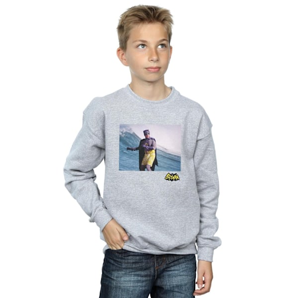 DC Comics Boys Batman TV-serie Surfing Logo Sweatshirt 7-8 år Sports Grey 7-8 Years